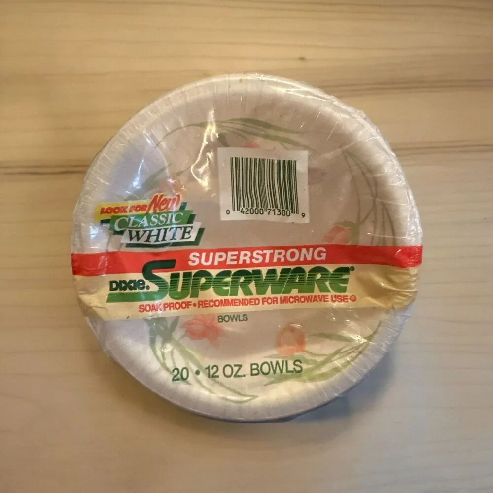 1993 Vintage/New DIXIE Super Strong Paper Plates Sealed 12 Oz 20 Ct. New